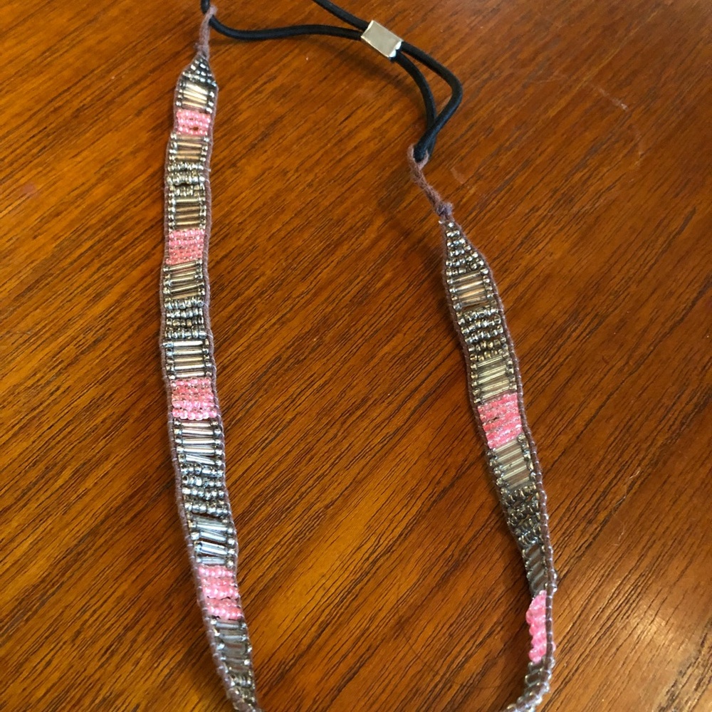Elastic beaded headband